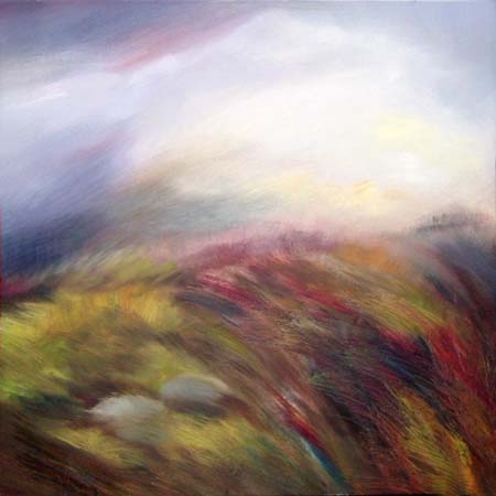 Herbe au vent I, huile sur toile 86cm x 86cm